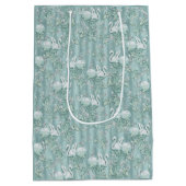 Sage Green Silk Drapes en Flamingos Flowers Medium Cadeauzakje (Achterkant)