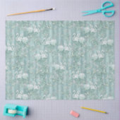 Sage Green Silk Drapes en Flamingos Flowers Tissuepapier (Craft)