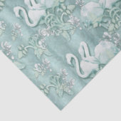 Sage Green Silk Drapes en Flamingos Flowers Tissuepapier (Detail)