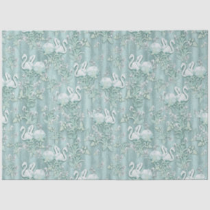 Sage Green Silk Drapes en Flamingos Flowers Tissuepapier