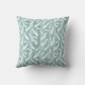 Sage Green Silk Drapes & White Feathers Kussen (Achterkant)