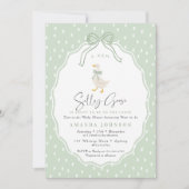 Sage Green Silly Goose Coquette Baby Shower Kaart (Voorkant)