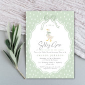 Sage Green Silly Goose Coquette Baby Shower Kaart