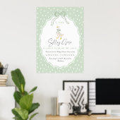 Sage Green Silly Goose Coquette Baby Shower Poster (Thuiskantoor)