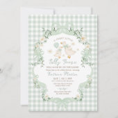 Sage Green Silly Goose Gender Neutral Baby Shower Kaart (Voorkant)