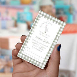 Sage Green Silly Goose Luier Raffle Ticket Informatiekaartje