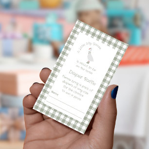 Sage Green Silly Goose Luier Raffle Ticket Informatiekaartje