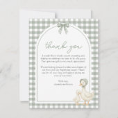 Sage Green Silly Goose Storybook Baby Shower Bedankkaart (Voorkant)