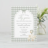 Sage Green Silly Goose Storybook Baby Shower Kaart (Staand voorkant)