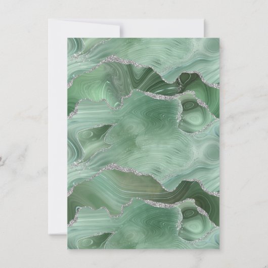 Sage Green Silver Agaat Baby shower Invitation (Achterkant)