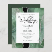 Sage Green Silver Agate Budget Weddenschap All in (Voorkant / Achterkant)