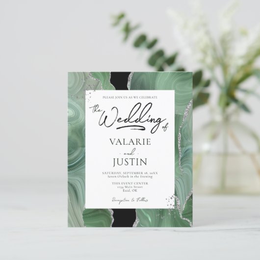 Sage Green Silver Agate Budget Weddenschap All in (Staand voorkant)