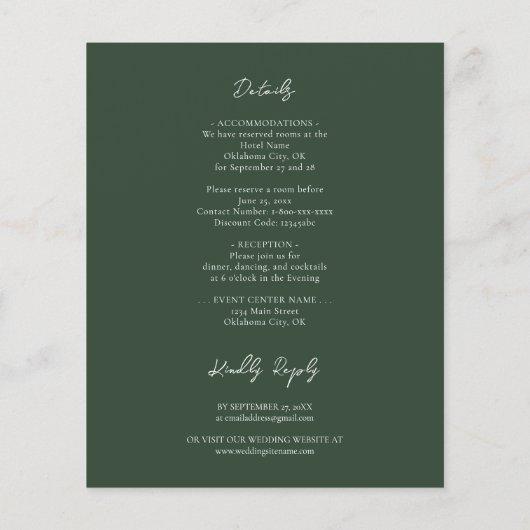 Sage Green Silver Agate Budget Weddenschap All in (Achterkant)