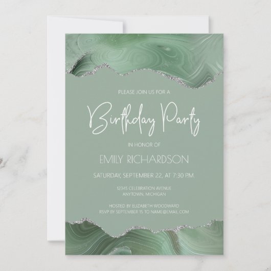 Sage Green Silver Agate elk jaar van de dag Kaart (Voorkant)