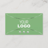Sage Green Silver Decor Sparkle Diamonds en Logo Visitekaartje (Voorkant)