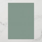 Sage Green Silver Foil Elegant Jurk Vrijgezellenfe Folie Uitnodiging (Achterkant)