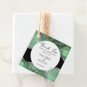 Sage Green Silver Glitter Marble Hartelijk dank Bedankjes Labels (In situ)