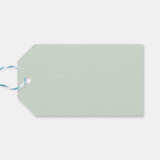 Sage Green Simple Boho Floral Bedankt Favor Cadeaulabel (Achterkant Horizontaal)