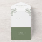 Sage Green Simple Botanical All In One Uitnodiging (Buitenkant)