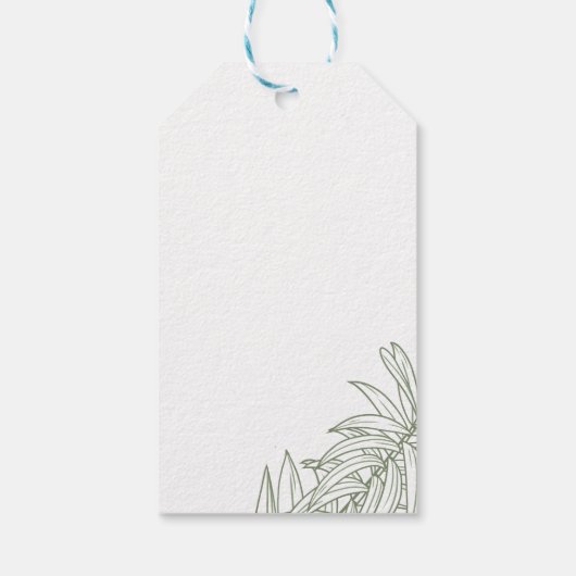 Sage Green Simple Botanical Cadeaulabel (Achterkant)