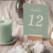 Sage Green Simple Calligraphy White Script Wedding Kaart