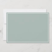 Sage Green Simple Chic Rehearsal Dinner Invitation Kaart (Achterkant)