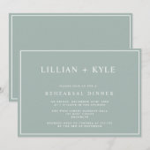 Sage Green Simple Chic Rehearsal Dinner Invitation Kaart (Voorkant / Achterkant)
