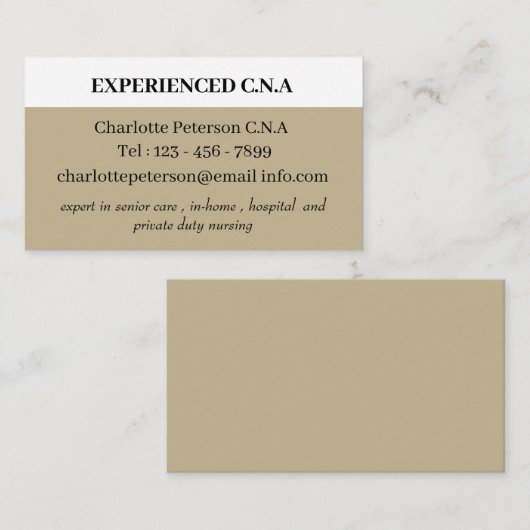 Sage Green Simple CNA Visitekaartje (Voorkant / Achterkant)