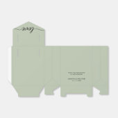 Sage green Simple & Elegant Love Wedding ScrIpt Bedankdoosjes (Uitgevouwen)