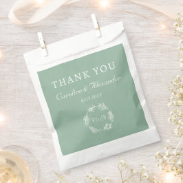 Sage Green Simple Elegant Modern Script Weddenscha Bedankzakje