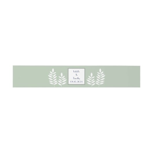 Sage Green Simple Elegant Modern Wedding Uitnodigingen Wikkel (Vlak)