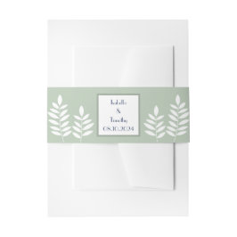 Sage Green Simple Elegant Modern Wedding Uitnodigingen Wikkel