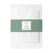 Sage Green Simple Elegant Modern Wedding Uitnodigingen Wikkel (Voorkant Voorbeeld)