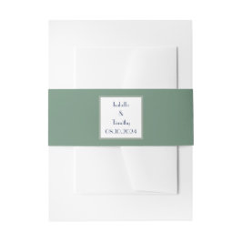Sage Green Simple Elegant Modern Wedding Uitnodigingen Wikkel
