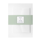 Sage Green Simple Elegant Modern Wedding Uitnodigingen Wikkel (Voorkant Voorbeeld)