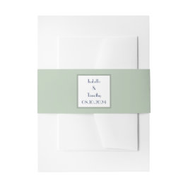 Sage Green Simple Elegant Modern Wedding Uitnodigingen Wikkel