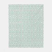 Sage Green Simple Geometric Greek Key Fleece Deken (Voorkant)