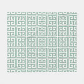 Sage Green Simple Geometric Greek Key Fleece Deken (Voorkant (Horizontaal))