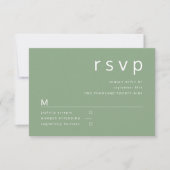 Sage Green Simple Minimalist Typography Wedding RSVP Kaartje (Voorkant)