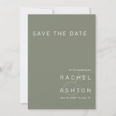 Sage Green Simple Minimalist Weduwfoto Save The Date (Voorkant)