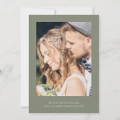 Sage Green Simple Minimalist Weduwfoto Save The Date (Achterkant)