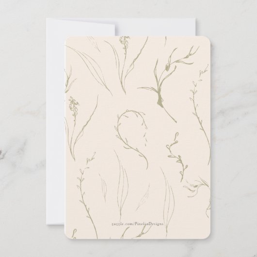 Sage Green Simple Modern Arch Wedding Save The Date (Achterkant)