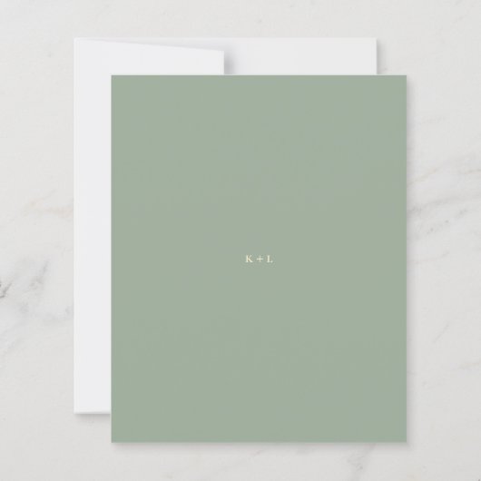 Sage Green Simple Modern Budget Wedding Invitation (Achterkant)
