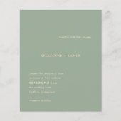 Sage Green Simple Modern Budget Wedding Invitation Flyer (Voorkant)