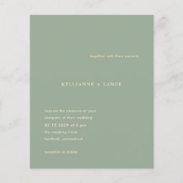 Sage Green Simple Modern Budget Wedding Invitation Flyer