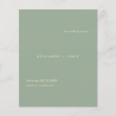 Sage Green Simple Modern Budget Wedding Program Flyer (Voorkant)