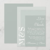 Sage Green Simple Modern Chic Script Wedding Bedankkaart (Voorkant / Achterkant)
