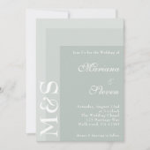 Sage Green Simple Modern Chic Script Wedding Kaart (Voorkant)