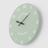 Sage Green Simple Modern Elegant Grote Klok (Hoek)