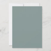 Sage Green Simple Modern Elegant Wedding Invite Kaart (Achterkant)